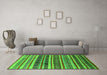 Machine Washable Solid Green Modern Area Rugs in a Living Room,, wshurb1274grn