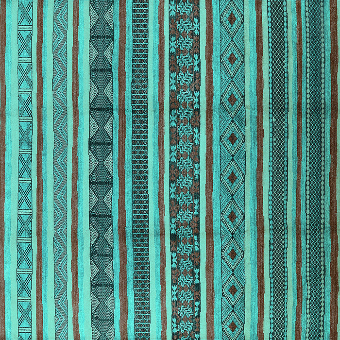 Square Solid Turquoise Modern Rug, urb1274turq