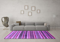 Machine Washable Solid Purple Modern Rug, wshurb1274pur