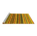 Sideview of Machine Washable Solid Yellow Modern Rug, wshurb1274yw