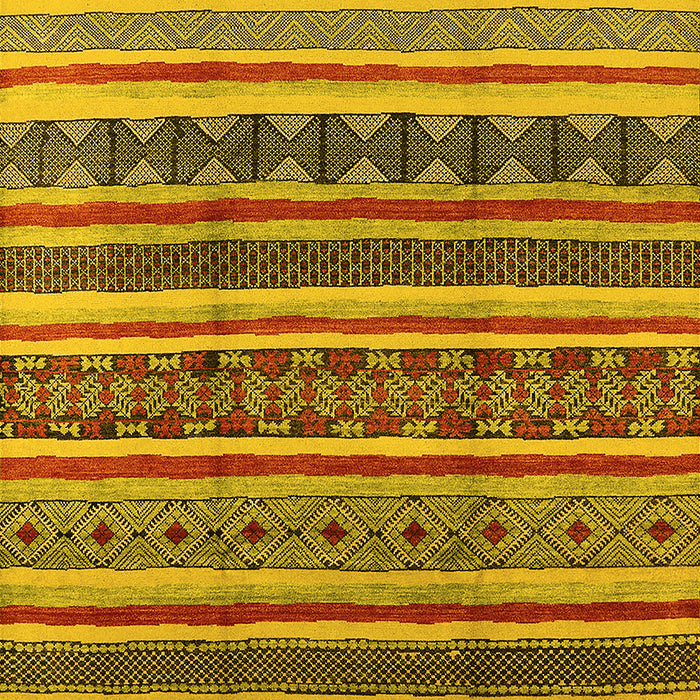 Machine Washable Solid Yellow Modern Rug, wshurb1274yw