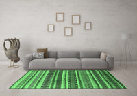 Machine Washable Solid Emerald Green Modern Rug, wshurb1274emgrn