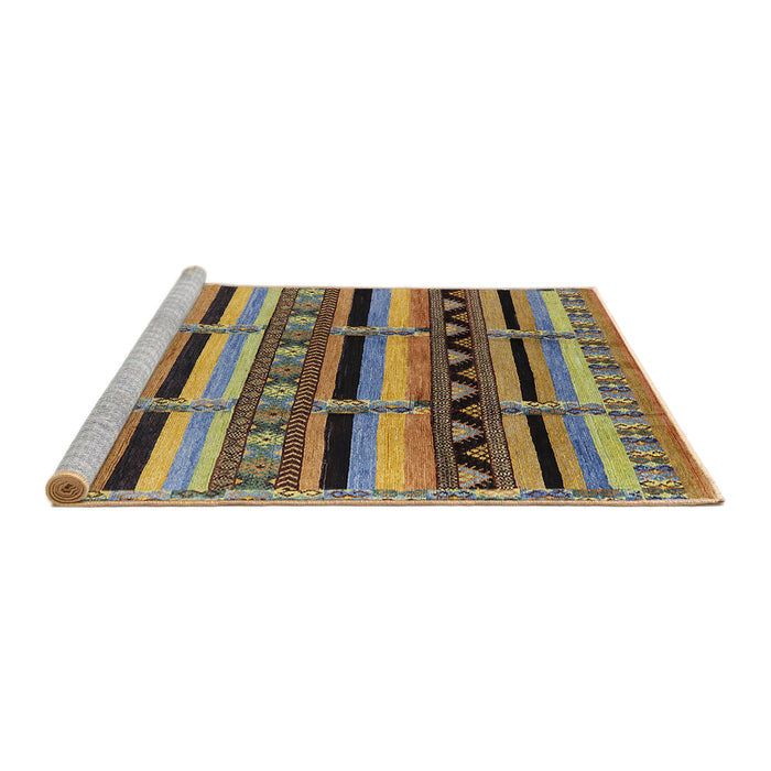 Sideview of Machine Washable Industrial Modern Sepia Brown Rug, wshurb1275