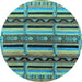 Round Solid Light Blue Modern Rug, urb1275lblu