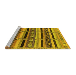 Sideview of Machine Washable Solid Yellow Modern Rug, wshurb1275yw