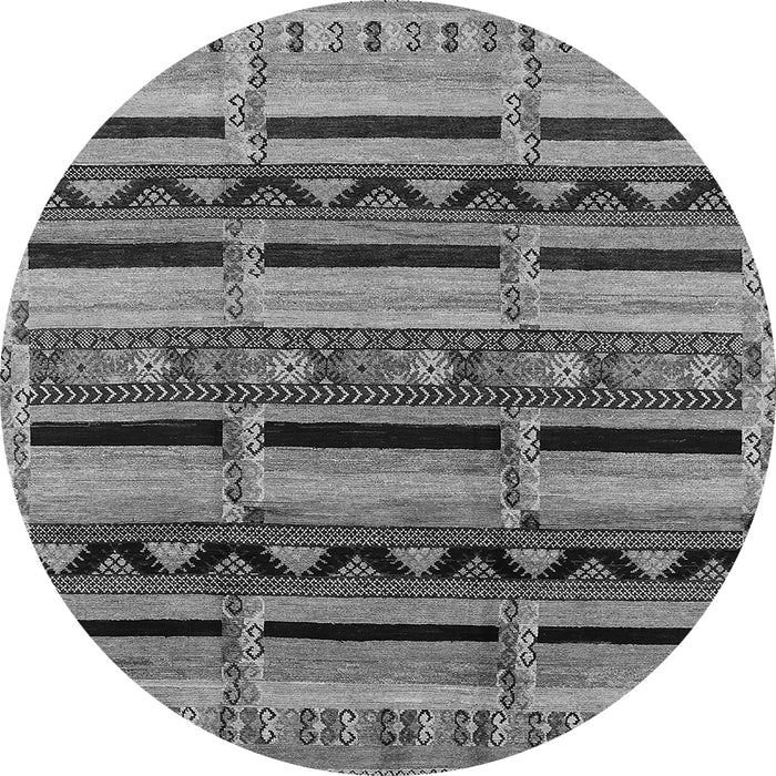 Round Solid Gray Modern Rug, urb1275gry