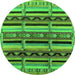 Round Machine Washable Solid Green Modern Area Rugs, wshurb1275grn