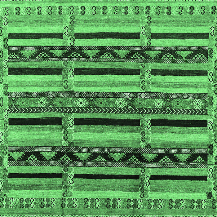 Square Machine Washable Solid Emerald Green Modern Area Rugs, wshurb1275emgrn