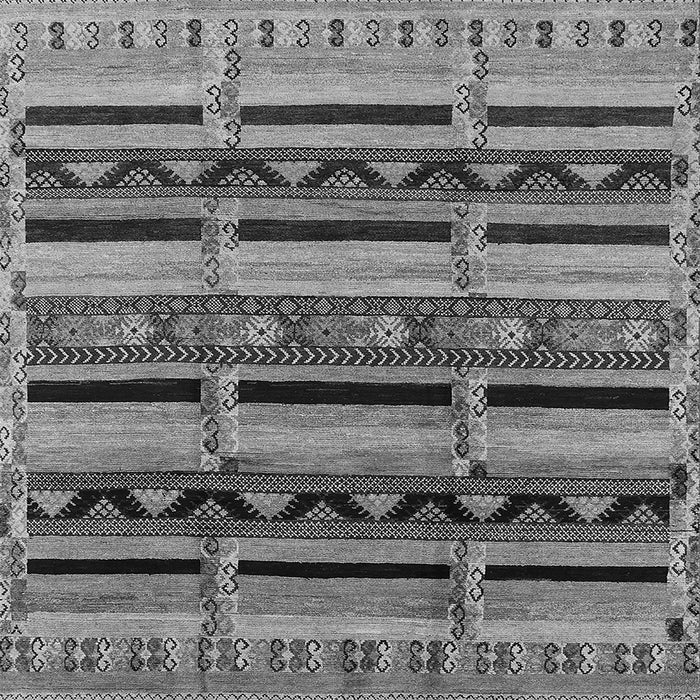 Square Machine Washable Solid Gray Modern Rug, wshurb1275gry