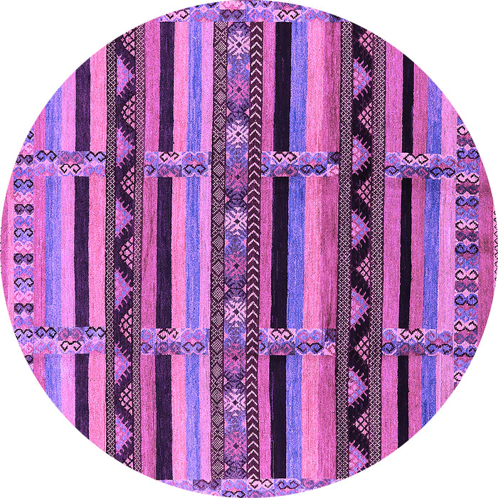 Round Solid Purple Modern Rug, urb1275pur