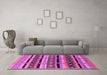 Machine Washable Solid Pink Modern Rug in a Living Room, wshurb1275pnk