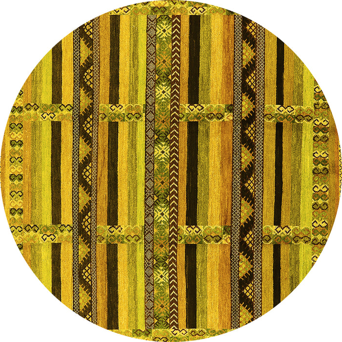 Round Solid Yellow Modern Rug, urb1275yw
