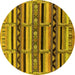 Round Solid Yellow Modern Rug, urb1275yw