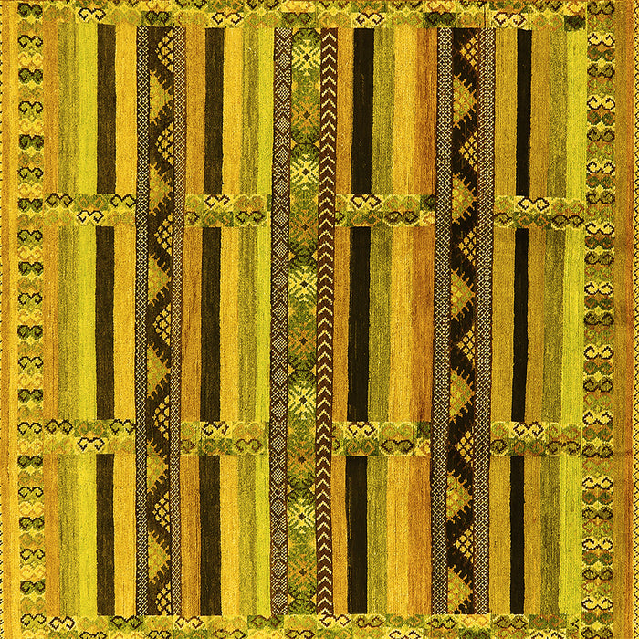 Square Machine Washable Solid Yellow Modern Rug, wshurb1275yw