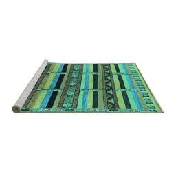 Sideview of Machine Washable Solid Turquoise Modern Area Rugs, wshurb1275turq