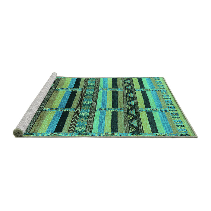 Sideview of Machine Washable Solid Turquoise Modern Area Rugs, wshurb1275turq