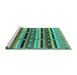 Sideview of Machine Washable Solid Turquoise Modern Area Rugs, wshurb1275turq