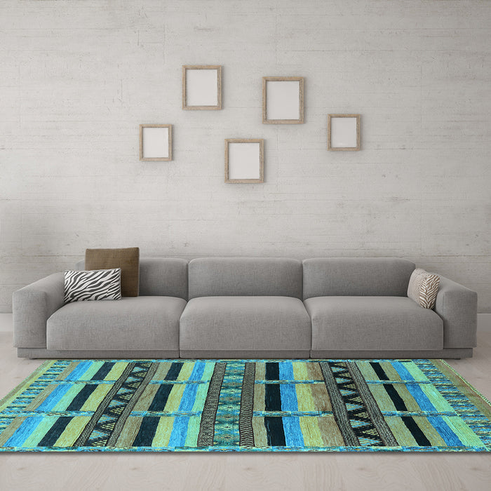 Machine Washable Solid Light Blue Modern Rug in a Living Room, wshurb1275lblu