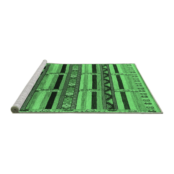 Sideview of Machine Washable Solid Emerald Green Modern Area Rugs, wshurb1275emgrn