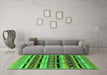 Machine Washable Solid Green Modern Area Rugs in a Living Room,, wshurb1275grn