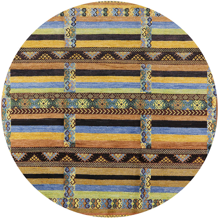 Round Machine Washable Industrial Modern Sepia Brown Rug, wshurb1275