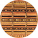 Round Solid Orange Modern Rug, urb1275org