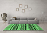 Machine Washable Solid Emerald Green Modern Rug, wshurb1275emgrn