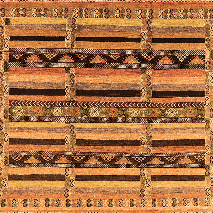 Square Solid Orange Modern Rug, urb1275org