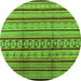 Round Machine Washable Solid Green Modern Area Rugs, wshurb1276grn