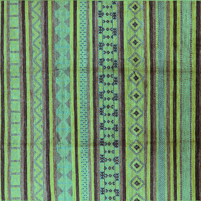 Square Solid Turquoise Modern Rug, urb1276turq