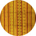 Round Solid Yellow Modern Rug, urb1276yw