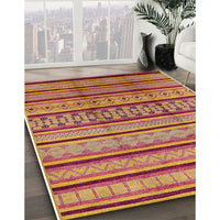 Mid-Century Modern Orange Solid Rug, urb1276