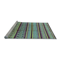 Sideview of Machine Washable Solid Light Blue Modern Rug, wshurb1276lblu