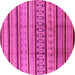 Round Machine Washable Solid Pink Modern Rug, wshurb1276pnk