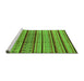 Sideview of Machine Washable Solid Green Modern Area Rugs, wshurb1276grn