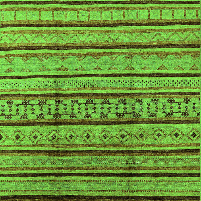 Square Machine Washable Solid Green Modern Area Rugs, wshurb1276grn