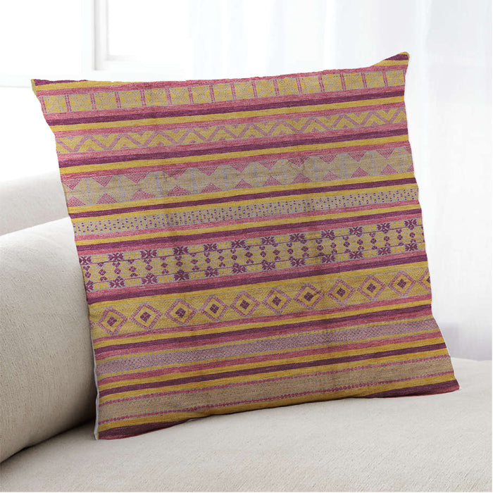 Lifestyle Image of Mid-Century Modern Urban Square Orange Throw Pillow, 18 inch by 18 inch, pwurb1276