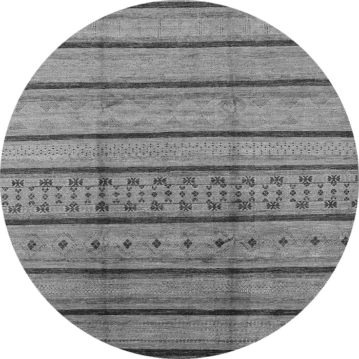Round Solid Gray Modern Rug, urb1276gry