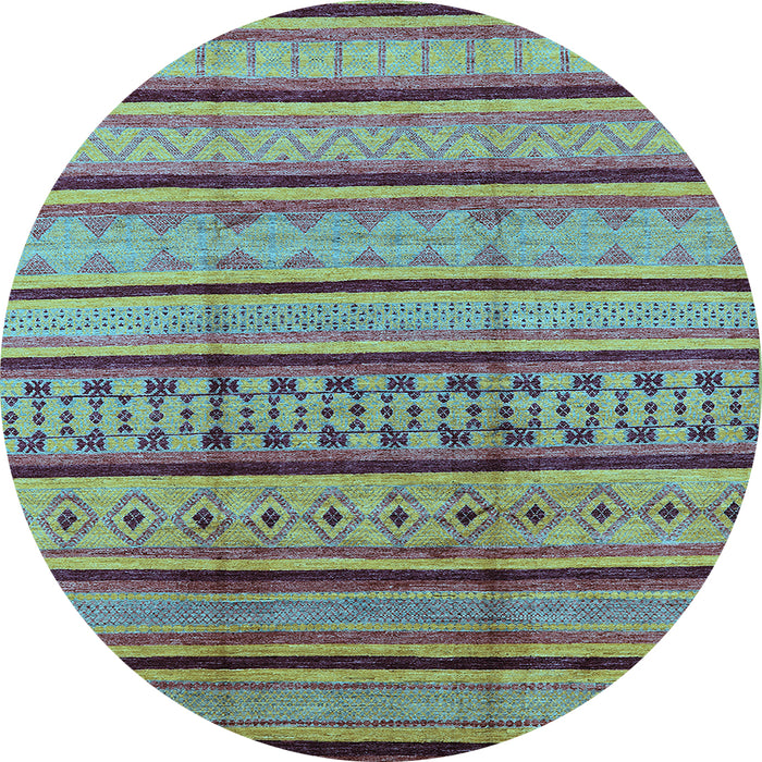 Round Solid Light Blue Modern Rug, urb1276lblu