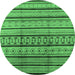 Round Solid Emerald Green Modern Rug, urb1276emgrn