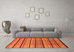 Machine Washable Solid Orange Modern Area Rugs in a Living Room, wshurb1276org