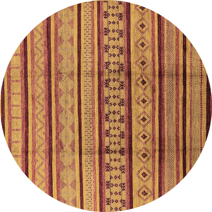 Round Solid Brown Modern Rug, urb1276brn