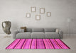 Machine Washable Solid Pink Modern Rug in a Living Room, wshurb1276pnk