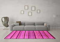 Machine Washable Solid Pink Modern Rug, wshurb1276pnk