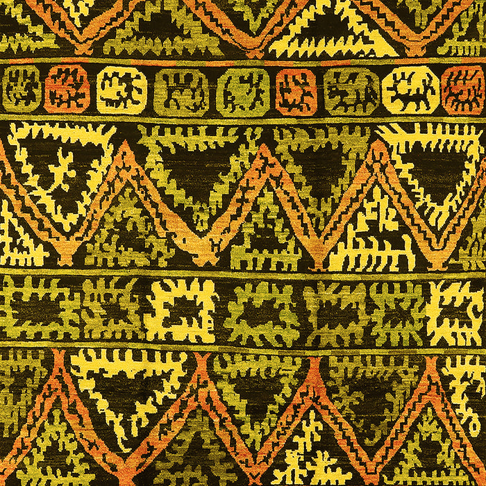 Machine Washable Solid Yellow Modern Rug, wshurb1277yw