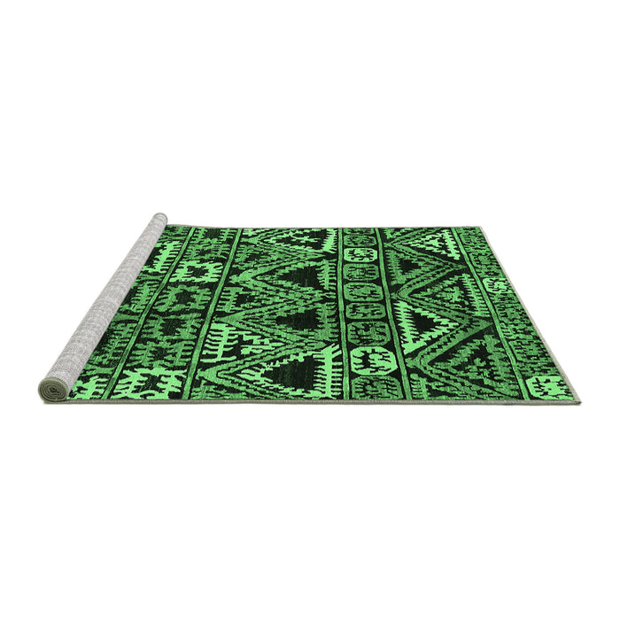 Sideview of Machine Washable Solid Emerald Green Modern Area Rugs, wshurb1277emgrn