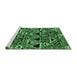 Sideview of Machine Washable Solid Emerald Green Modern Area Rugs, wshurb1277emgrn