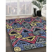 Mid-Century Modern Charcoal Black Solid Rug, urb1277