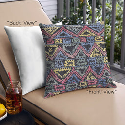 Front View of Mid-Century Modern Urban Square Charcoal Black Throw Pillow, 18 inch by 18 inch, pwurb1277