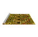 Sideview of Machine Washable Solid Yellow Modern Rug, wshurb1277yw